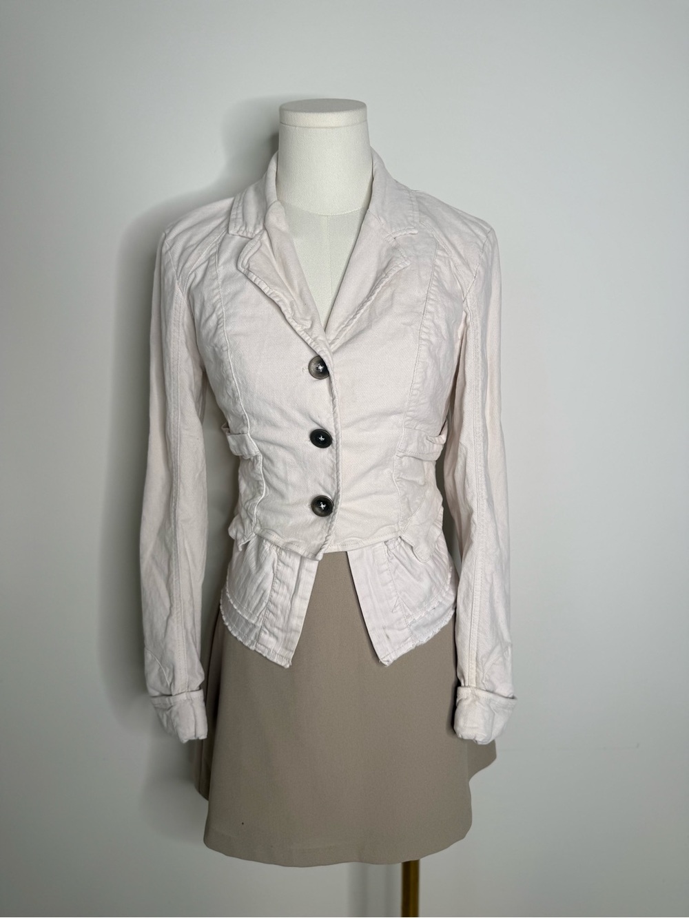 Free People Soft Cream Tailored Blazer Jacket